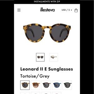 illesteva Leonard II E Sunglasses, Tortoise/Grey